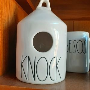 Rae Dunn KNOCK round birdhouse